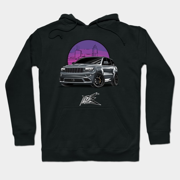 jeep cherokee srt8 gray Hoodie by naquash